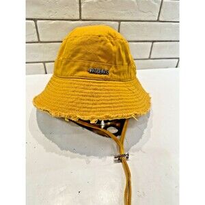 Unbranded Mustard Yellow Frayed Edge Bucket Hat